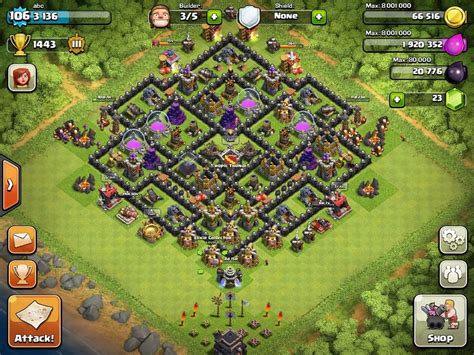 town hall level 9 coc base.